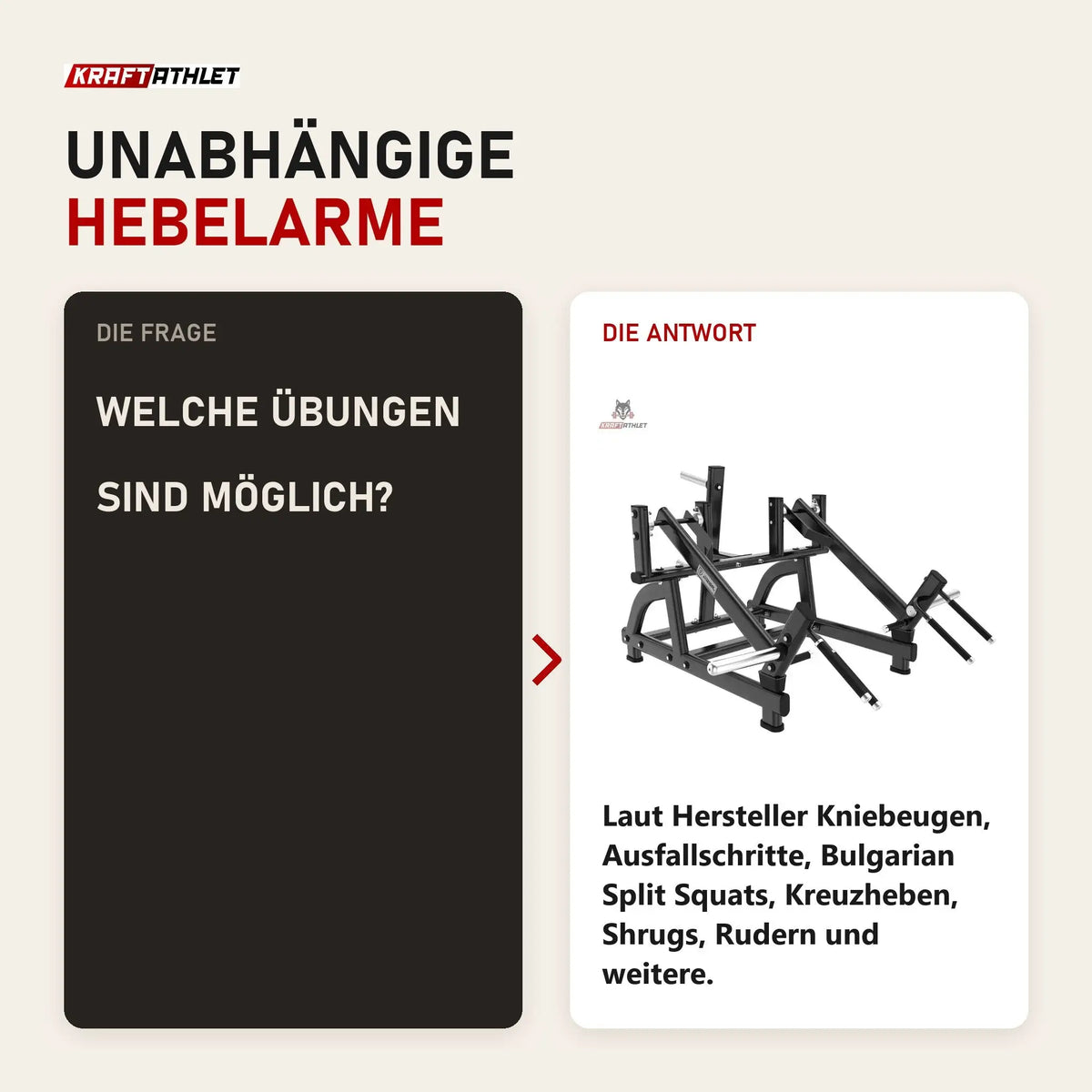 Frage und Antwort zu Titanium Strength Black Series Squat Lunge Maschine: Welche Übungen sind möglich?