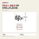 Maßbild Titanium Strength Black Series Squat Lunge Maschine: Stellfläche 174,5 × 165,5 cm, Höhe 106,5 cm