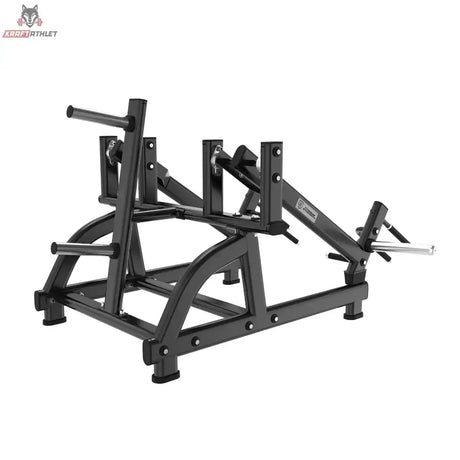 Titanium Strength Black Series Squat Lunge Maschine in Schrägansicht von hinten auf Rahmen und Griffe