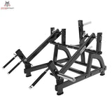 Titanium Strength Black Series Squat Lunge Maschine in Schrägansicht von der Seite mit beiden Hebelarmen