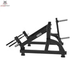 Titanium Strength Black Series Squat Lunge Maschine in Seitenansicht mit schrägem Hebelarm und Scheibenhaltern