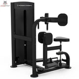 Titanium Strength Black Series Torso Rotation: Schrägansicht mit Brustpolstern und Drehsitz, in Schwarz