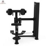 Titanium Strength Black Series Torso Rotation: Seitenansicht mit Brustpolstern und Fußplattform, in Schwarz