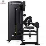 Titanium Strength Black Series Total Abdominal: Seitenansicht mit Gewichtsturm und Beinrolle