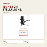 Maßbild Titanium Strength Black Series Trizepsverlängerung: Stellfläche 134 × 83 cm, Höhe 162 cm