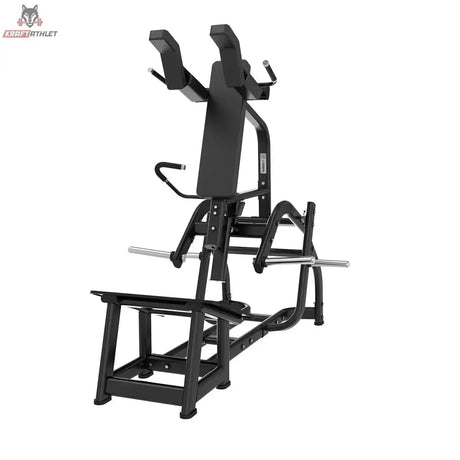 Titanium Strength Black Series V-Squat – Seitenansicht mit Fußplattform und Hebelarm