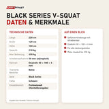 Technische Daten und Merkmale von Titanium Strength Black Series V-Squat als Tabelle