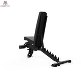 Titanium Strength Black Series Verstellbare FID Multifunktionsbank, Schrägansicht von hinten mit Beinfixierung
