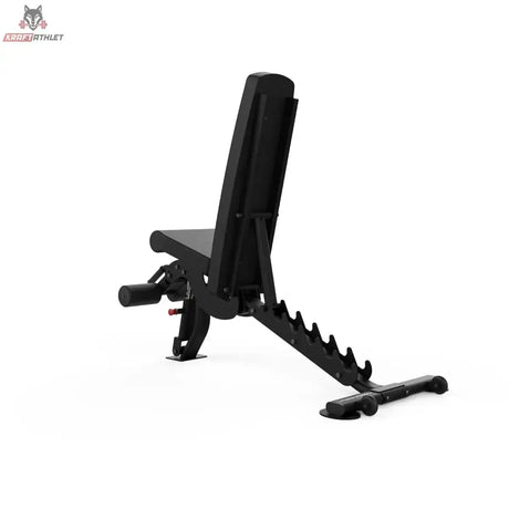 Titanium Strength Black Series Verstellbare FID Multifunktionsbank, Schrägansicht von hinten mit Beinfixierung
