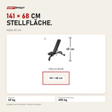 Maßbild Titanium Strength Black Series Verstellbare Multifunktionsbank: Stellfläche 141 × 68 cm, Höhe 45 cm