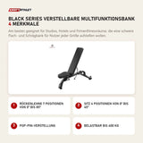 Titanium Strength Black Series Verstellbare Multifunktionsbank mit 4 Merkmalen: Rückenlehne 7 Positionen von 0° bis 85°, Sitz 4 Positionen von 0° bis 45°, Pop-Pin-Verstellung, Belastbar bis 400 kg