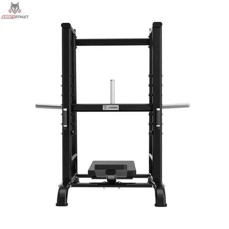 Titanium Strength Black Series Vertikale 90-Grad-Beinpresse in Schwarz, Frontansicht mit Hantelaufnahmen