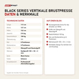 Technische Daten und Merkmale von Titanium Strength Black Series Vertikale Brustpresse als Tabelle