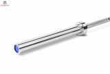 Titanium Strength BO20 Olympische Langhantelstange, Detail der Hülse mit blauer Endkappe