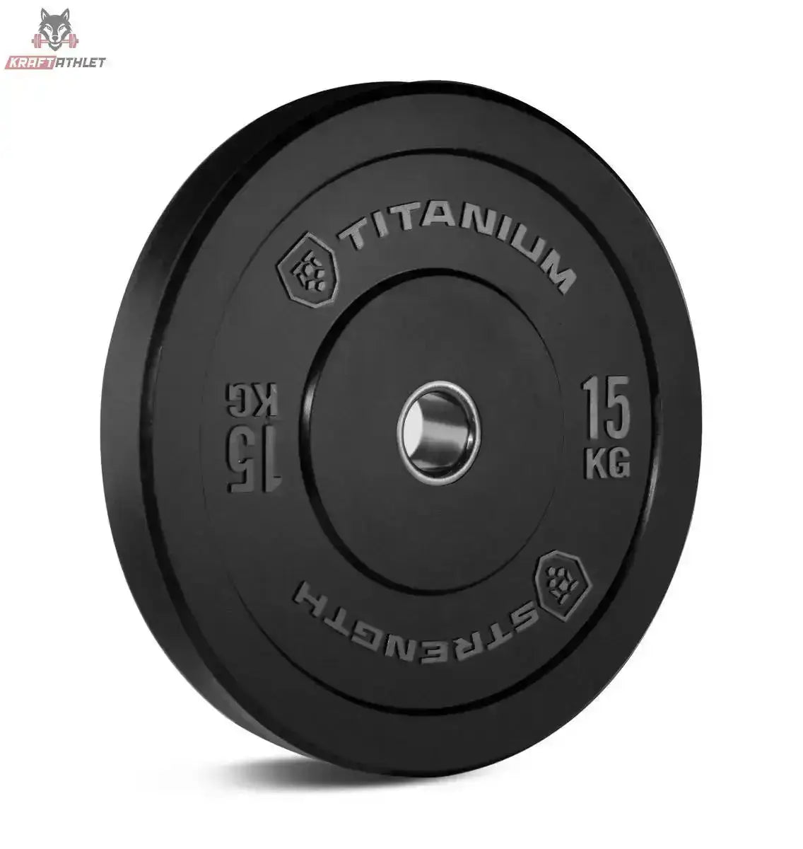 Titanium Strength BP10 Bumper Plate 10 kg schwarz, Variante 15 kg in Frontansicht