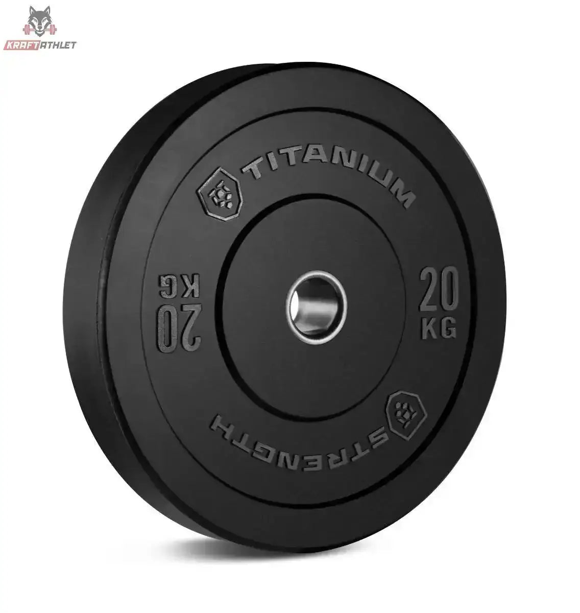 Titanium Strength BP10 Bumper Plate 10 kg schwarz, Variante 20 kg in Frontansicht