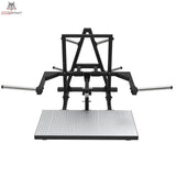 Titanium Strength BSQ80 Belt Squat in der Frontansicht mit A-Rahmen, Griffen und breiter Standplattform