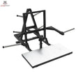Titanium Strength BSQ80 Belt Squat in Schrägansicht von links mit Riffelblech-Plattform und Hebelarmen
