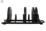 Titanium Strength Bumper-Plattenständer Deluxe BR5, Ständer mit eingestellten schwarzen Bumper Plates