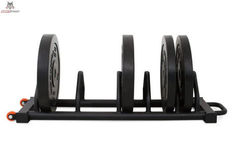 Titanium Strength Bumper-Plattenständer Deluxe BR5, Ständer mit eingestellten schwarzen Bumper Plates