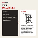 Frage und Antwort zu Titanium Strength Chest Monday Pack: Welche Maschinen sind im Paket?