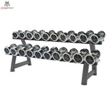 Titanium Strength Chrom-Hantelset 2,5–25 kg mit Rack – Zweistufiges Ablagerack mit kompletter Kurzhantelreihe
