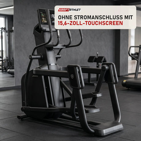 Titanium Strength CT1100T Crosstrainer Pro Series in einem fertig eingerichteten Studio mit dunklen Wänden und Gummiboden