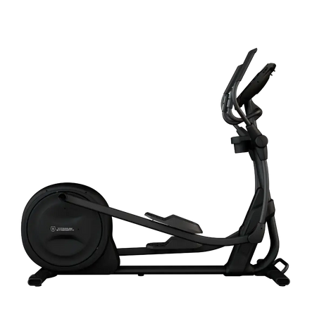 Titanium Strength CT2000 Crosstrainer Pro Series in Seitenansicht mit Schwungradverkleidung und Pedalen