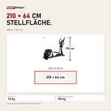 Maßbild Titanium Strength CT900 LCD Crosstrainer Performance Series: Stellfläche 210 × 64 cm, Höhe 170 cm