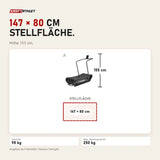 Maßbild Titanium Strength Curved Laufband CX: Stellfläche 147 × 80 cm, Höhe 155 cm
