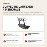 Titanium Strength Curved RS Laufband mit 4 Merkmalen: Motorlos, Magnetwiderstand in 6 Stufen, Hohe und tiefe Griffe, Lamellenband aus Gummi und Aluminium