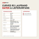 Technische Daten und Lieferumfang von Titanium Strength Curved RS Laufband als Tabelle