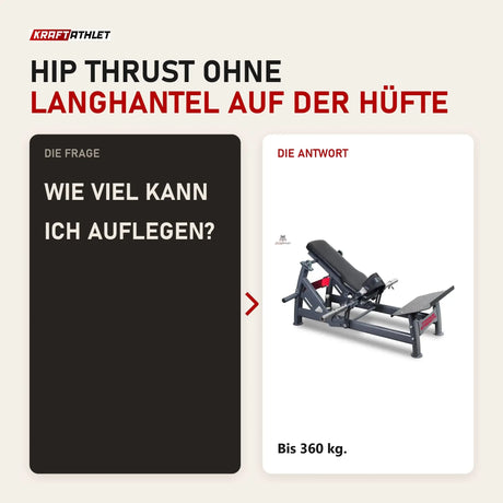 Frage und Antwort zu Titanium Strength DHP360 Deluxe Hip Thrust: Wie viel kann ich auflegen?