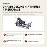 Titanium Strength DHP360 Deluxe Hip Thrust mit 4 Merkmalen: Hip Thrust ohne Langhantel auf der Hüfte, Gepolsterter Beckengurt, Scheibenbelastung bis 360 kg, Erhöhte Plattform
