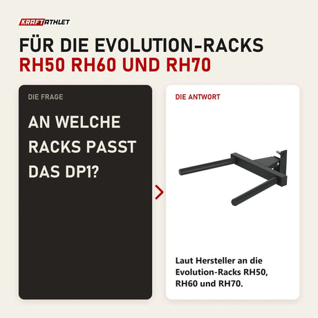 Frage und Antwort zu Titanium Strength DP1 Dip Handle Evolution: An welche Racks passt das DP1?