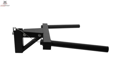 Titanium Strength DP1 Dip Handle Evolution in Schwarz, Seitenansicht mit Befestigung und Sicherungsstift
