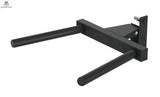 Titanium Strength DP2 Dip Handle in Schrägansicht von links, schwarzer Dipgriff mit zwei parallelen Holmen