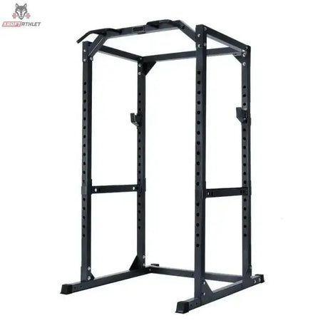 Titanium Strength DP3 Dip Handle in Schrägansicht am schwarzen Power Cage, als Dip-Station an der Vorderseite montiert
