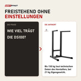 Frage und Antwort zu Titanium Strength DS100 Dips-Station: Wie viel trägt die DS100?
