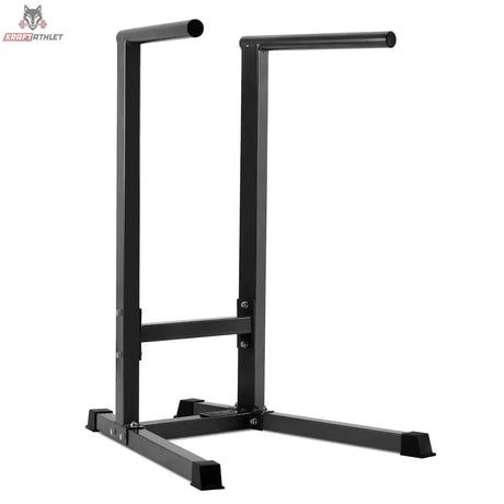 Titanium Strength DS100 Dips-Station, Schrägansicht der schwarzen Dips-Station mit zwei Griffholmen