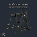 Titanium Strength Elite Series 2-in-1 GHD & Reverse Hyperextension als Infografik zum Stahlrahmen in Schrägansicht