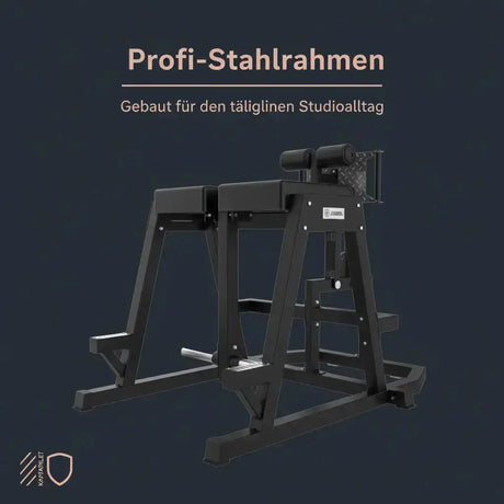 Titanium Strength Elite Series 2-in-1 GHD & Reverse Hyperextension als Infografik zum Stahlrahmen in Schrägansicht