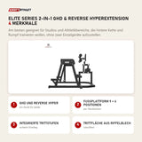Titanium Strength Elite Series 2-in-1 GHD & Reverse Hyperextension mit 4 Merkmalen: GHD und Reverse Hyper, Fußplattform 9 × 4 Positionen, Integrierte Trittstufen, Trittfläche aus Riffelblech