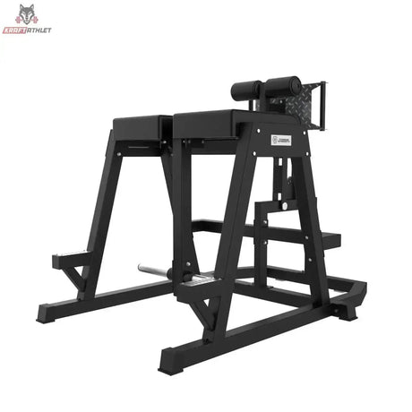 Titanium Strength Elite Series 2-in-1 GHD & Reverse Hyperextension in Schrägansicht von hinten mit Polsterauflage und Bodenrahmen
