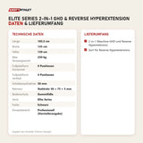 Technische Daten und Lieferumfang von Titanium Strength Elite Series 2-in-1 GHD & Reverse Hyperextension als Tabelle