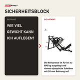 Frage und Antwort zu Titanium Strength Elite Series 45-Grad-Beinpresse: Wie viel Gewicht kann ich auflegen?