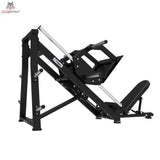 Titanium Strength Elite Series 45-Grad-Beinpresse – Seitenansicht mit Führungsschienen, Schlitten und Sitz