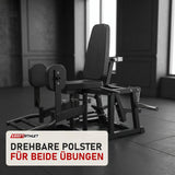 Titanium Strength Elite Series Abductor-Adductor in einem fertig eingerichteten Studio mit dunklen Wänden und Gummiboden
