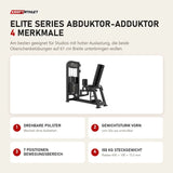 Titanium Strength Elite Series Abduktor-Adduktor mit 4 Merkmalen: Drehbare Polster, Gewichtsturm vorn, 7 Positionen Bewegungsbereich, 100 kg Steckgewicht