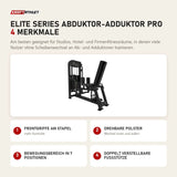 Titanium Strength Elite Series Abduktor-Adduktor Pro mit 4 Merkmalen: Frontgriffe am Stapel, Drehbare Polster, Bewegungsbereich in 7 Positionen, Doppelt verstellbare Fußstütze